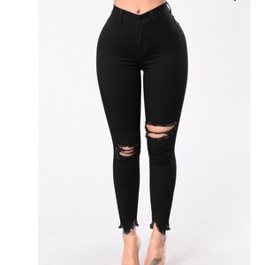 High Waist Black Denim